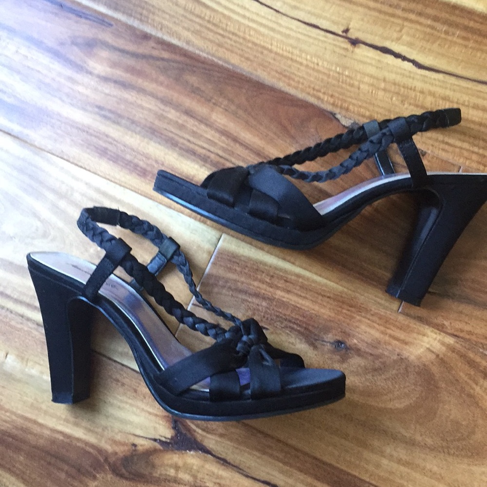 American Eagle Black Strappy Heels Size 7.5 M